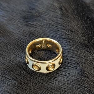 Coach Gold and Cream Ring